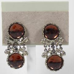Purple (cardinal) Cabochons Plastic Earrings Clip