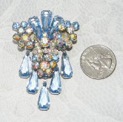 Blue Pentagon Brooch