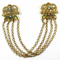 Multiple Colors Navettes Multi-Color/Shaded Brooch