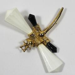 White (chalk Or Milk) Plastic Brooch
