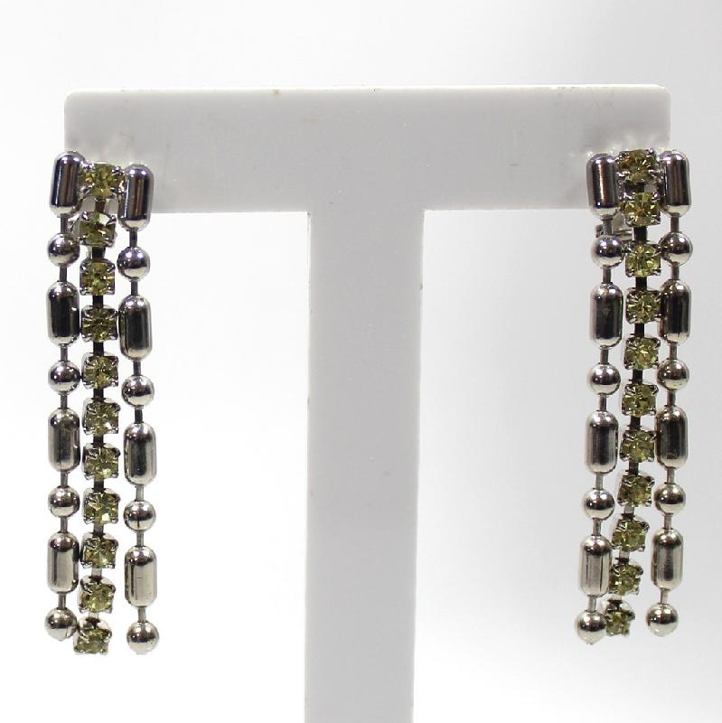 Front view of Yellow Chatons Only Earrings Clip