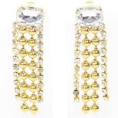 Clear Emerald Cut Earrings Clip