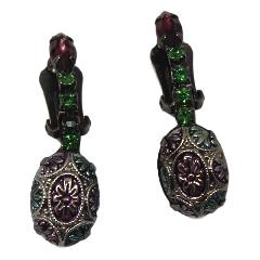 Purple (cardinal) Cabochons Molded/Cut Earrings Clip