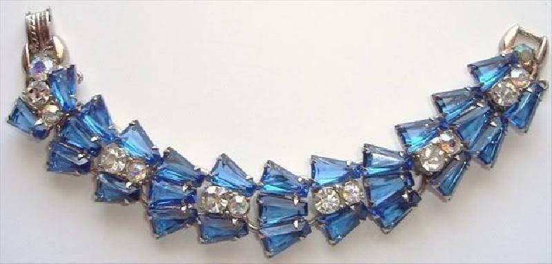 Front view of Blue Keystones Bracelet 5 Link