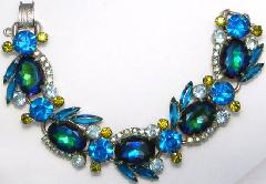 Blue Oval Multi-Color/Shaded Bracelet 5 Link