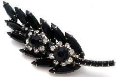 Black (jet) Navettes Brooch