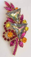 Multiple Colors Triangle Multi-Color/Shaded Brooch