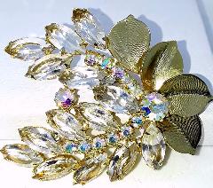 Clear Navettes Brooch