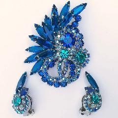 Blue Navettes Brooch