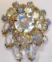 Clear Navettes Brooch