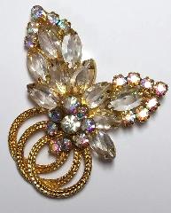 Clear Navettes Brooch