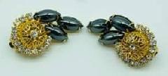 Hematite Cabochons Earrings Clip