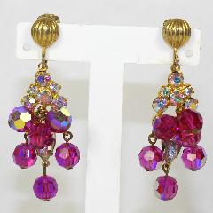 Pink Navettes Earrings Clip