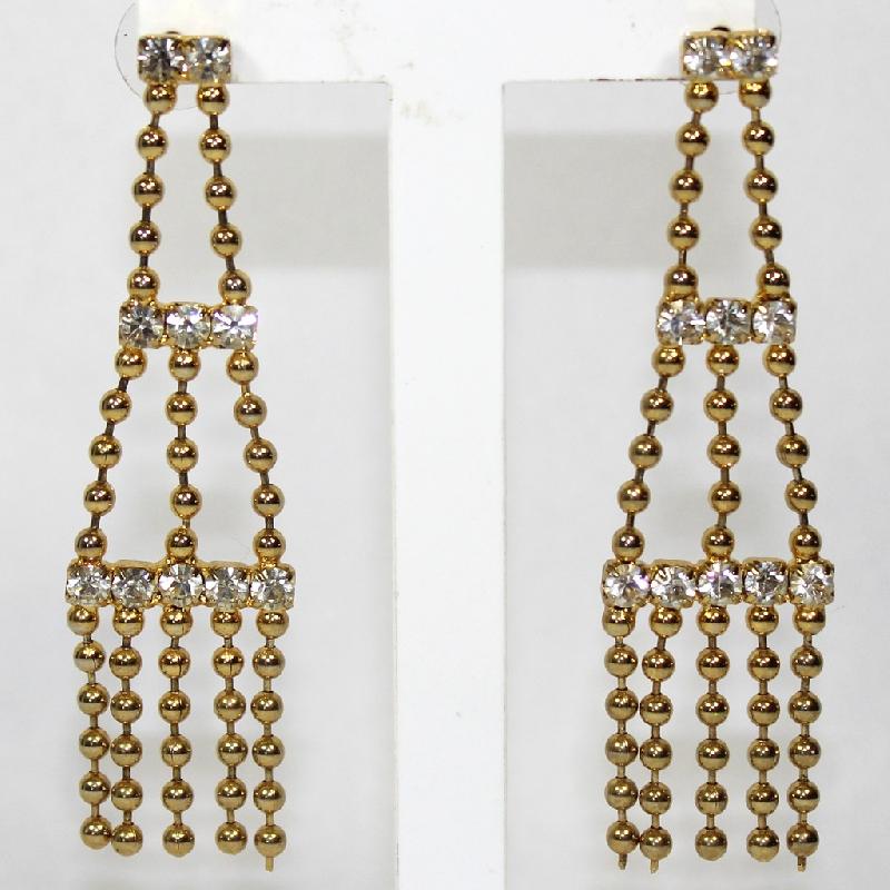 Front view of Clear Chatons Only Earrings Pierced