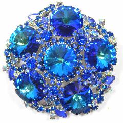 Blue Navettes Rivoli/Margarita Brooch