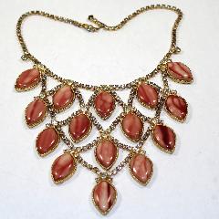 Pink Navettes Plastic Necklace