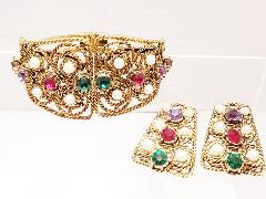 Multiple Colors Chatons Only Pearl Earrings Clip