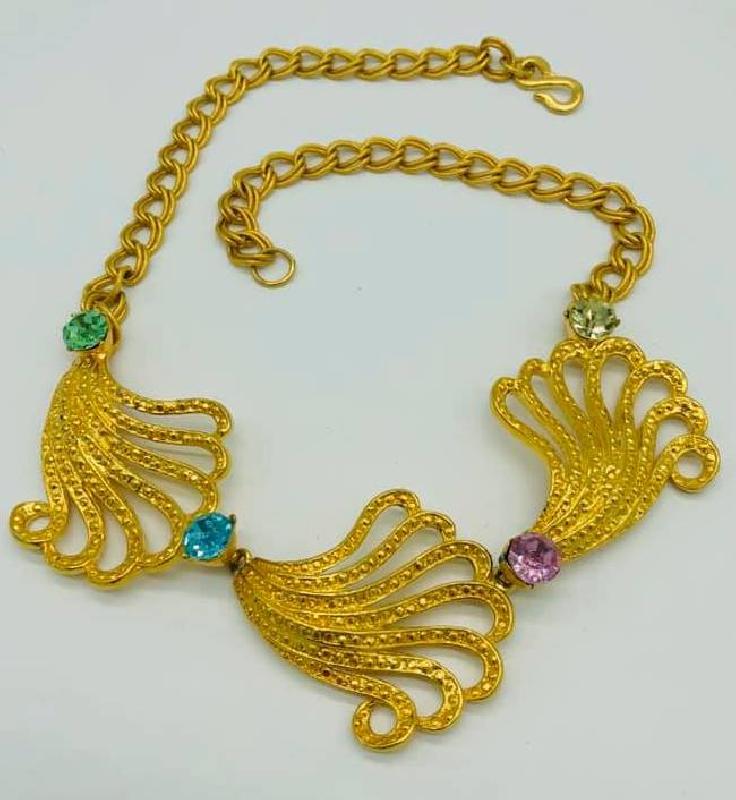 Front view of Multiple Colors Chatons Only Necklace