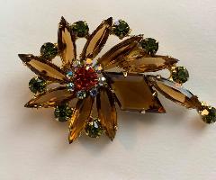 Topaz Diamond Brooch