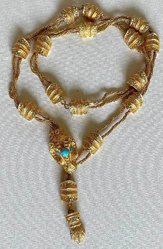 Front view of Turquoise Cabochons Spotted Belt