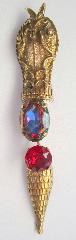 Red Oval Multi-Color/Shaded Brooch