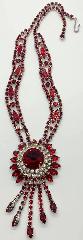 Red Navettes Rivoli/Margarita Necklace