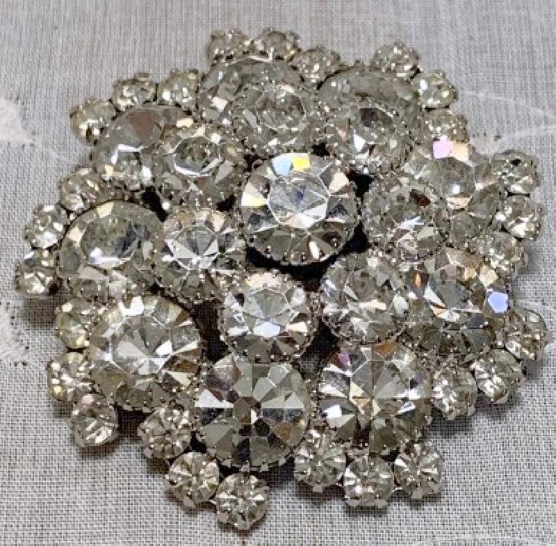 Front view of Clear Chatons Only Brooch