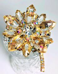 Clear Navettes Brooch