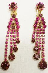 Pink Chatons Only Earrings Clip