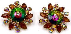 Topaz Navettes Rivoli/Margarita Earrings Clip