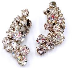 Clear Chatons Only Earrings Clip