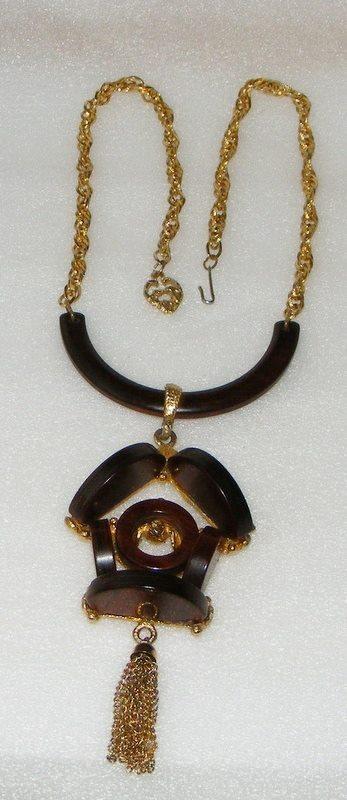 Front view of Wood Necklace