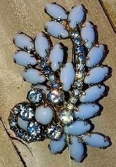 Blue Cabochons Brooch