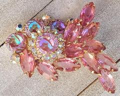 Pink Scooped Molded/Cut Brooch