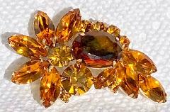 Topaz Oval Multi-Color/Shaded Brooch