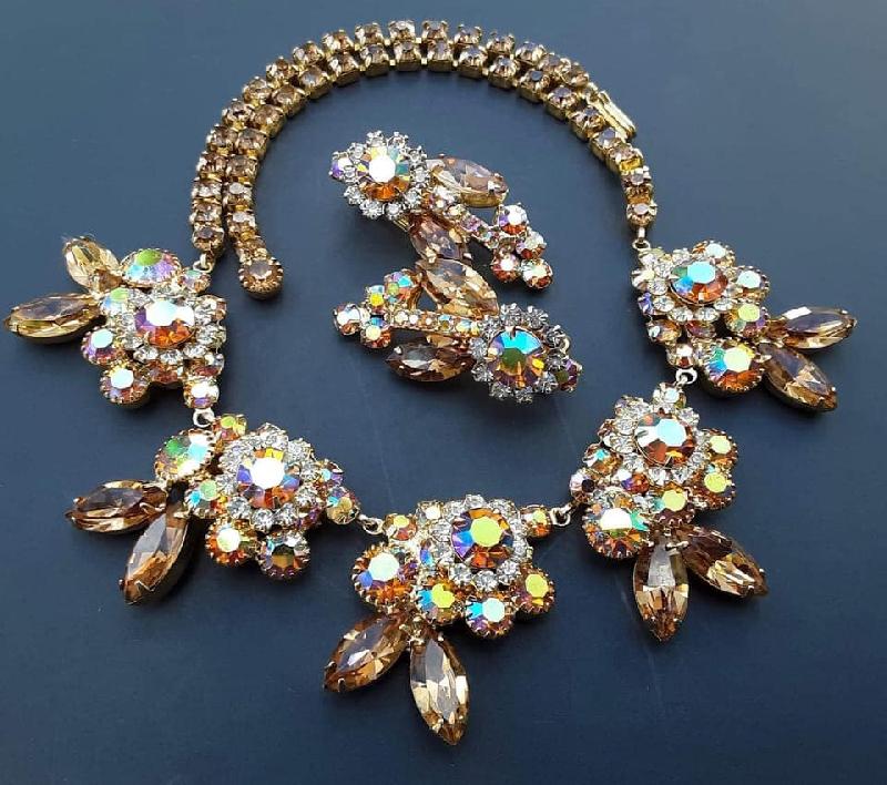 Front view of Topaz Navettes Necklace