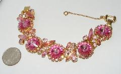 Pink Navettes Rivoli/Margarita Bracelet 5 Link