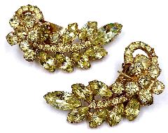 Yellow Navettes Earrings Clip