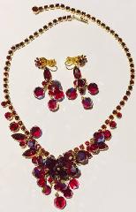 Red Navettes Earrings Clip