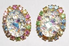 Pastel Cabochons Molded/Cut Earrings Clip
