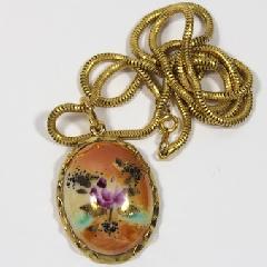 Multiple Colors Cabochons Painted (hand/Transfer) Necklace