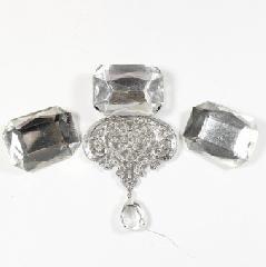 Clear Emerald Cut Earrings Clip