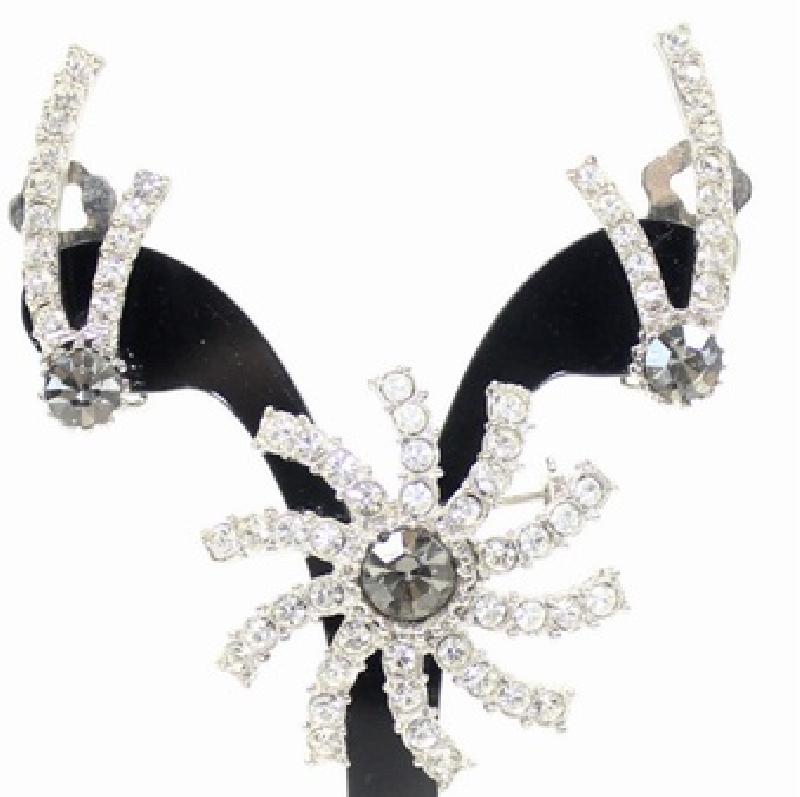 Front view of Clear Chatons Only Brooch