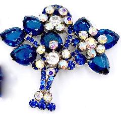 Blue Pear Brooch