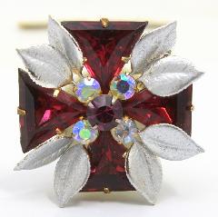 Purple (cardinal) Triangle Brooch