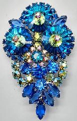 Blue Navettes Rivoli/Margarita Pin Pendant