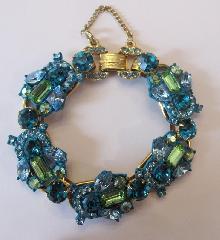 Blue Baguettes Bracelet 5 Link