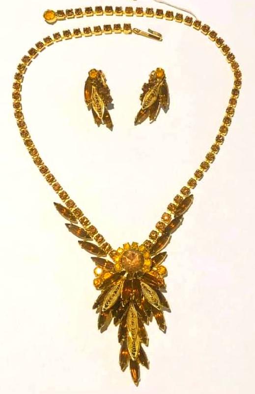 Front view of Topaz Navettes Necklace