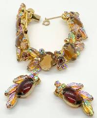 Topaz Cabochons Molded/Cut Bracelet 5 Link