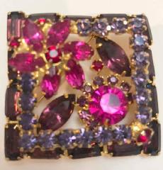 Purple (cardinal) Baguettes Brooch